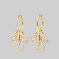 gold scorpion hoop earrings 