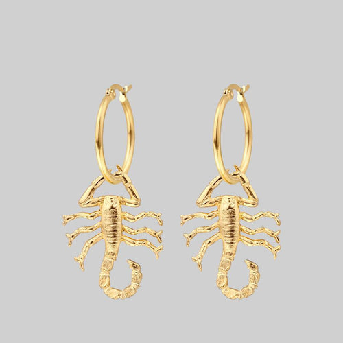 HELIOS. Sun & Moon Dream Catcher Hoop Earrings - Gold
