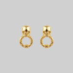 gold skull stud earring