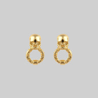 gold skull stud earring