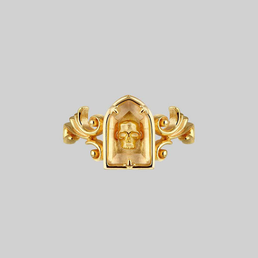 gothic skull ring gold