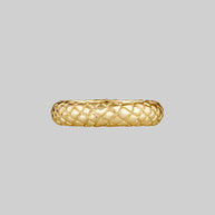 snake skin textured band ring gold