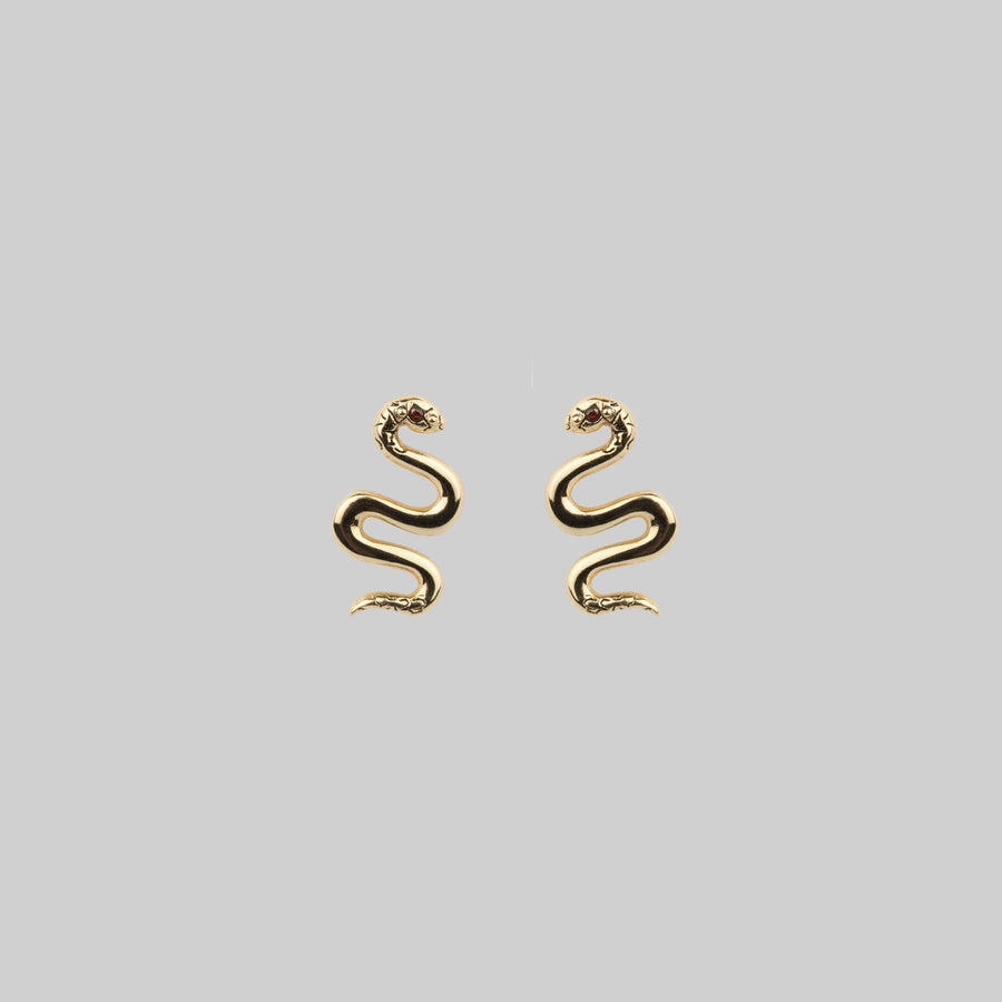 gold snake earrings