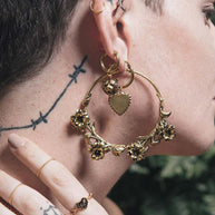 LAVISH. Wild Rose Hoop Earrings - Gold