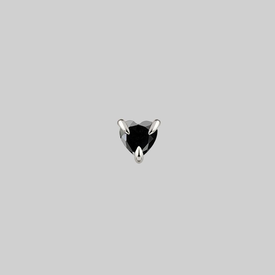 black heart gemstone tragus stud earring 