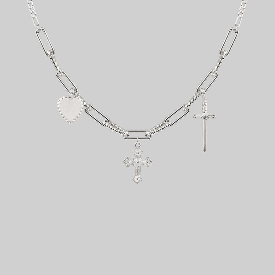 Multiple charm necklace chain hotsell