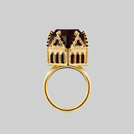 garnet statement ring gold