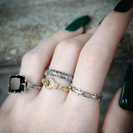 dark detailed jewellery rings