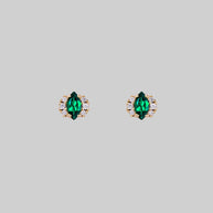 green quartz earring studs