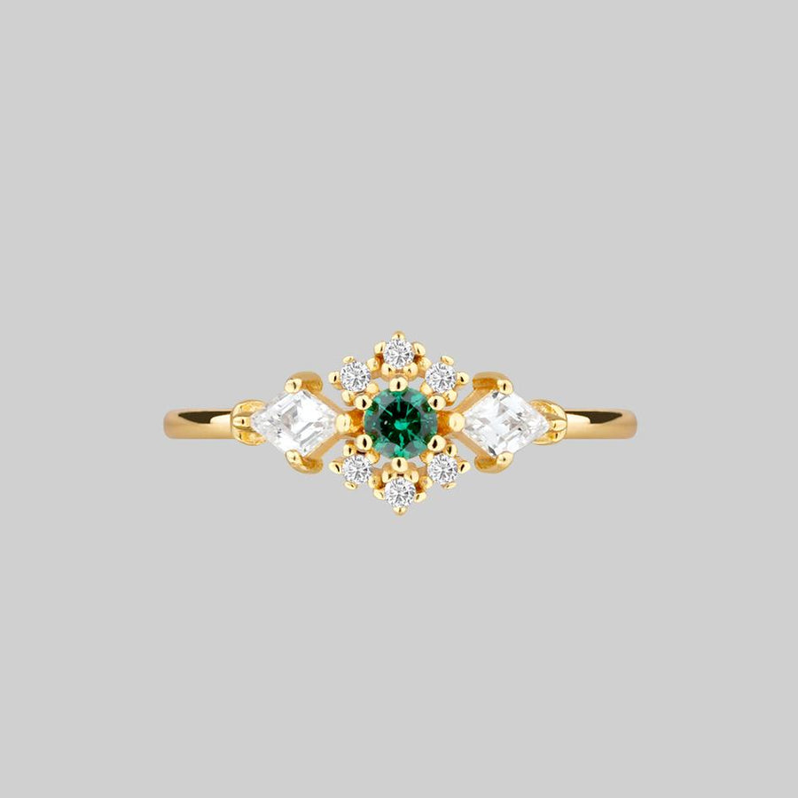 green quartz gemstone ring