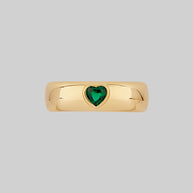 green heart gold band ring 