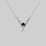 crossed swords heart necklace
