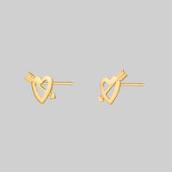 gold heart stud earring jewellery 