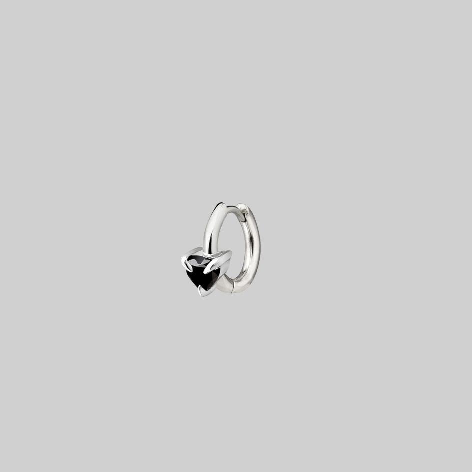 heart gemstone mini hoop earring 