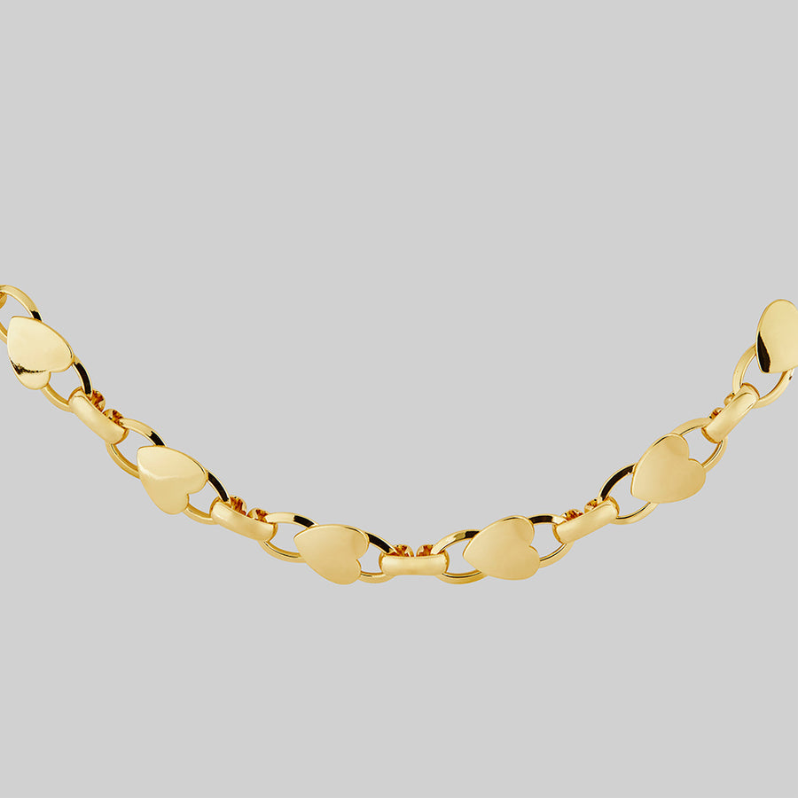 LOVE HURTS. Heart Chain Collar Gold REGALROSE