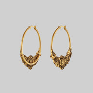 Gold flower detail hoops