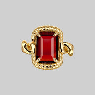 garnet snake gold ring