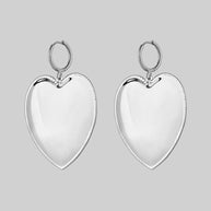huge plain heart earrings