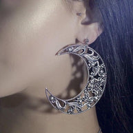 ECLIPSE. Huge Floral Crescent Earrings