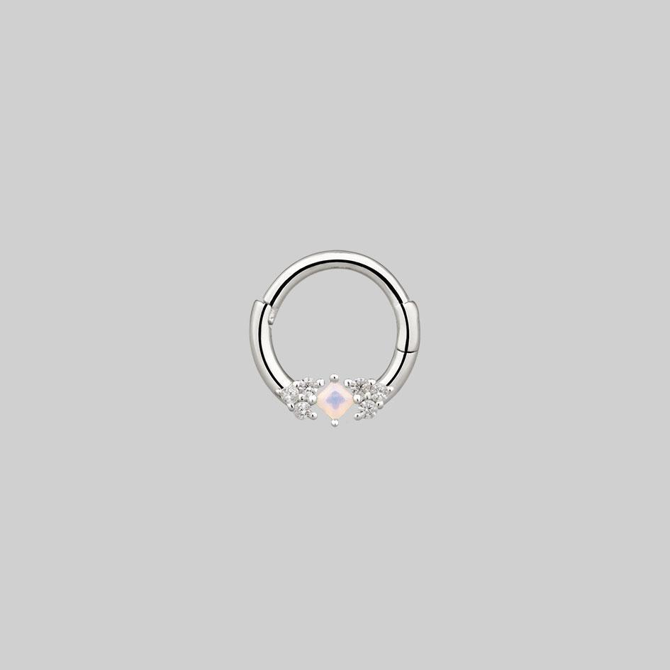 opal cluster septum nose ring 