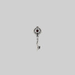 silver key earring stud