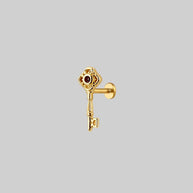 gold antique key earring 