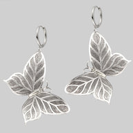 large silver butterfly hoop earrings