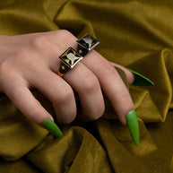 large green gothic ring