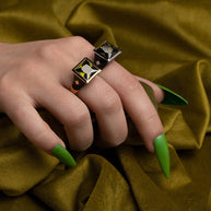 large green gothic ring 
