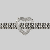 large heart chain choker silver