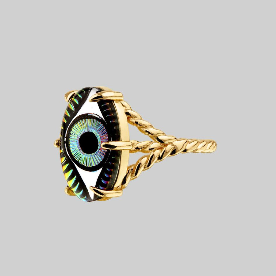 large multicoloured eye ring 
