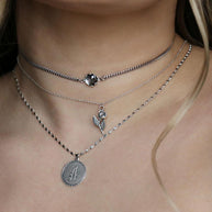 Silver letter initial necklace 