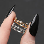 delicate gemstone leaves ring