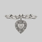 silver gothic chunky heart choker