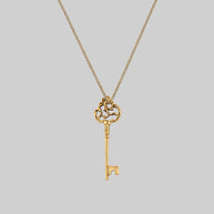 gold antique key necklace 