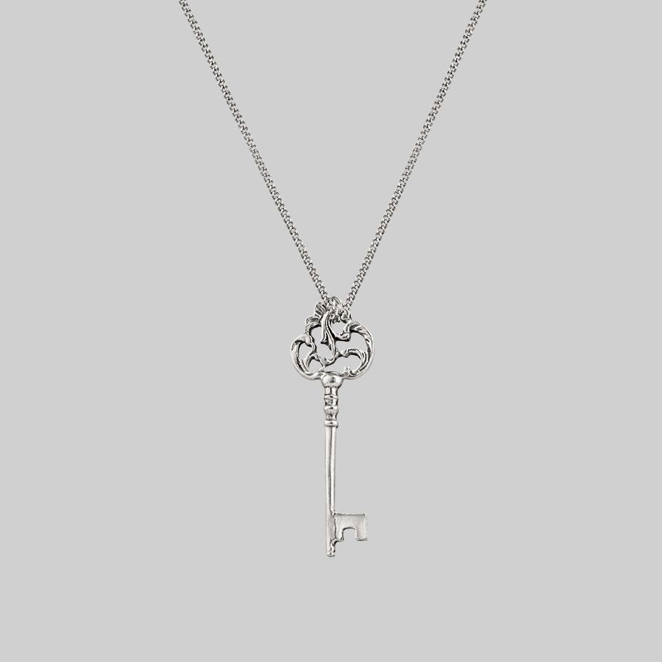 dark detailed key necklace 