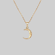 gold moon crescent necklace  