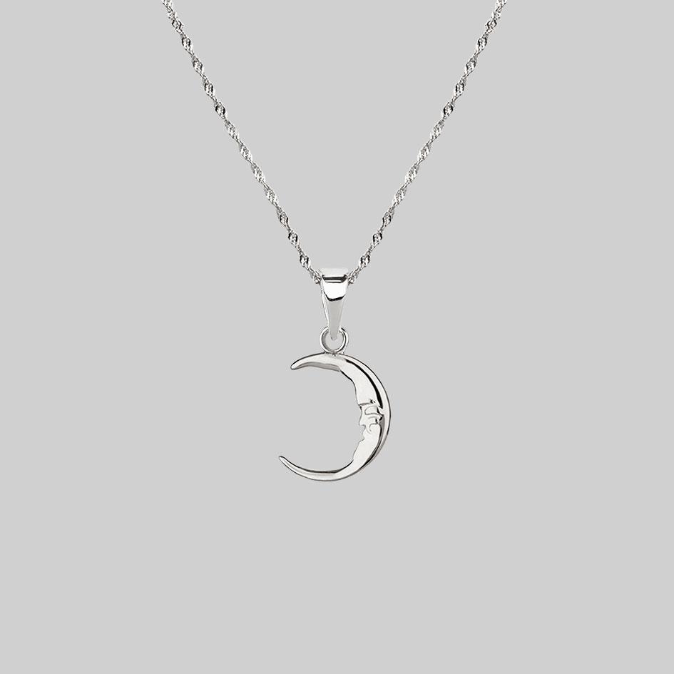 silver moon crescent necklace