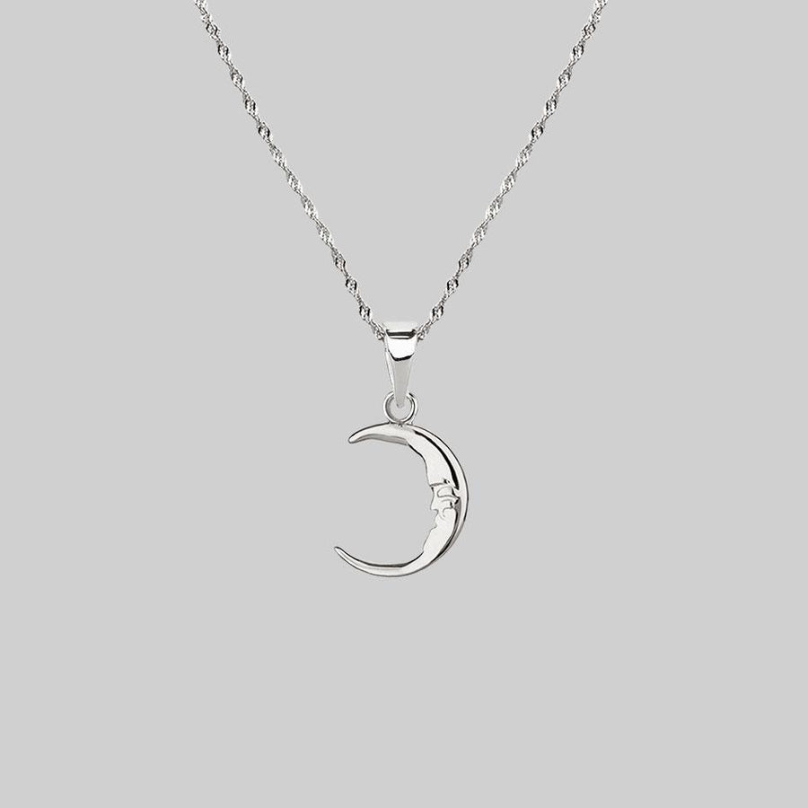 silver moon crescent necklace