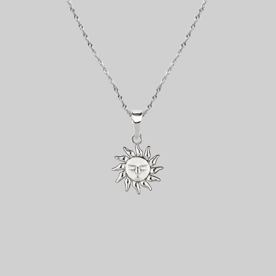 silver sun necklace 