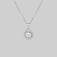 silver sun necklace 