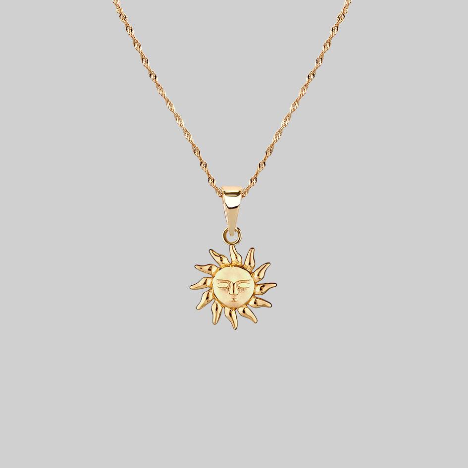 gold sun necklace