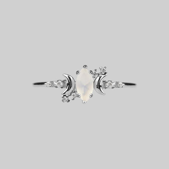 MOONDANCE. Opal & Cubic Zirconia Silver Ring