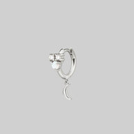 mini moon silver hoop earring