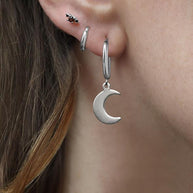 moon hoop earrings