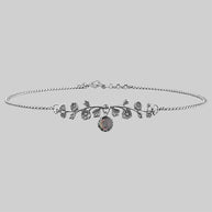 floral choker with mother of pearl gemstone