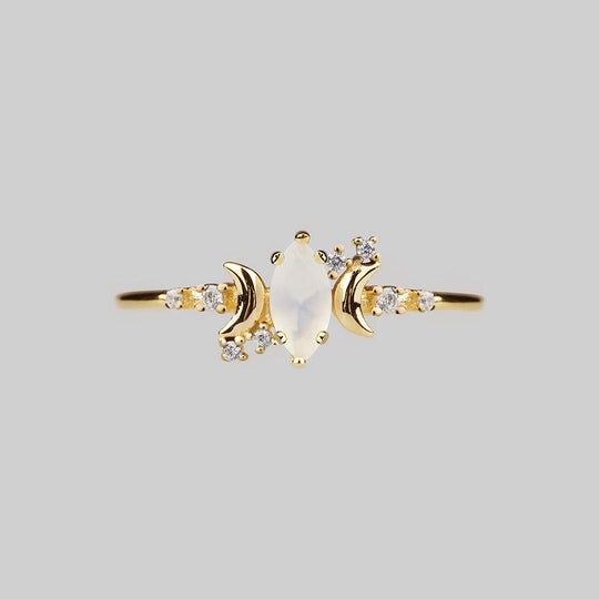 MOONDANCE. Opal & Cubic Zirconia Gold Ring