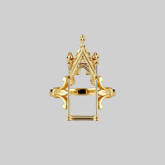 LENORE. Gothic Arch Window Ring - Gold