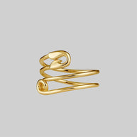 wraparound gold safety pin ring 