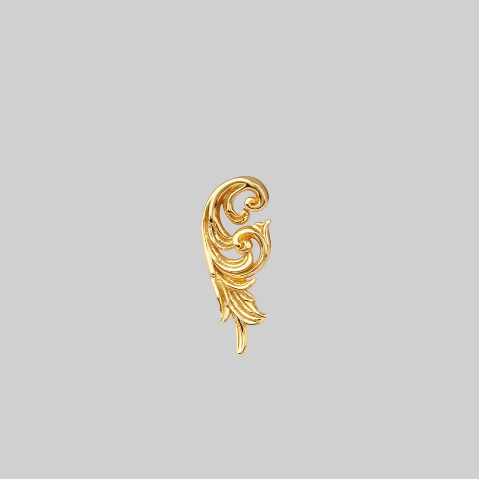 gold swirl tragus stud earring